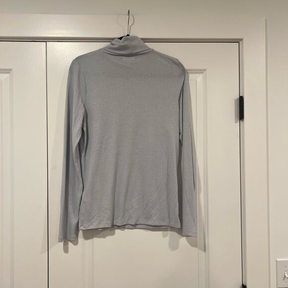 Madewell Women's Lightweight Turtleneck Ribbed Light Blue Size Large - Picture 6 of 9